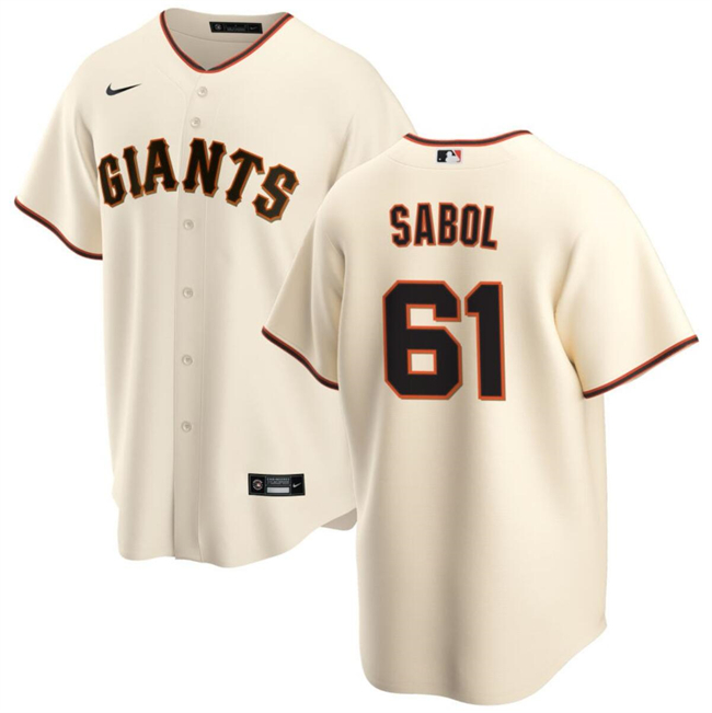 Men's San Francisco Giants #61 Blake Sabol Cream Cool Base Stitched Baseball Jersey